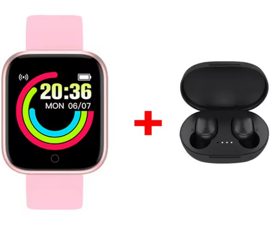 Combo Smartwatch D20 + Fone Bluetooth | Monitoramento, Estilo e Tecnologia em um Só Kit