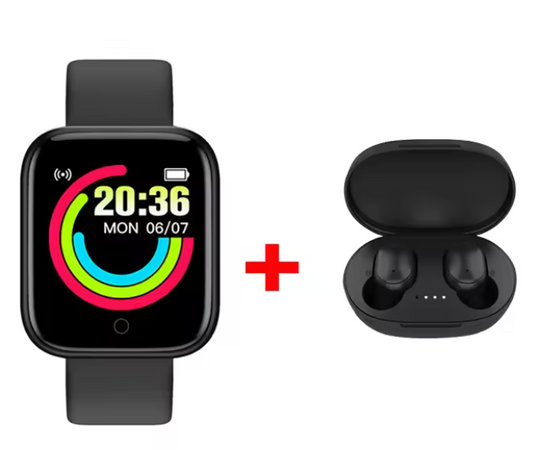 Combo Smartwatch D20 + Fone Bluetooth | Monitoramento, Estilo e Tecnologia em um Só Kit
